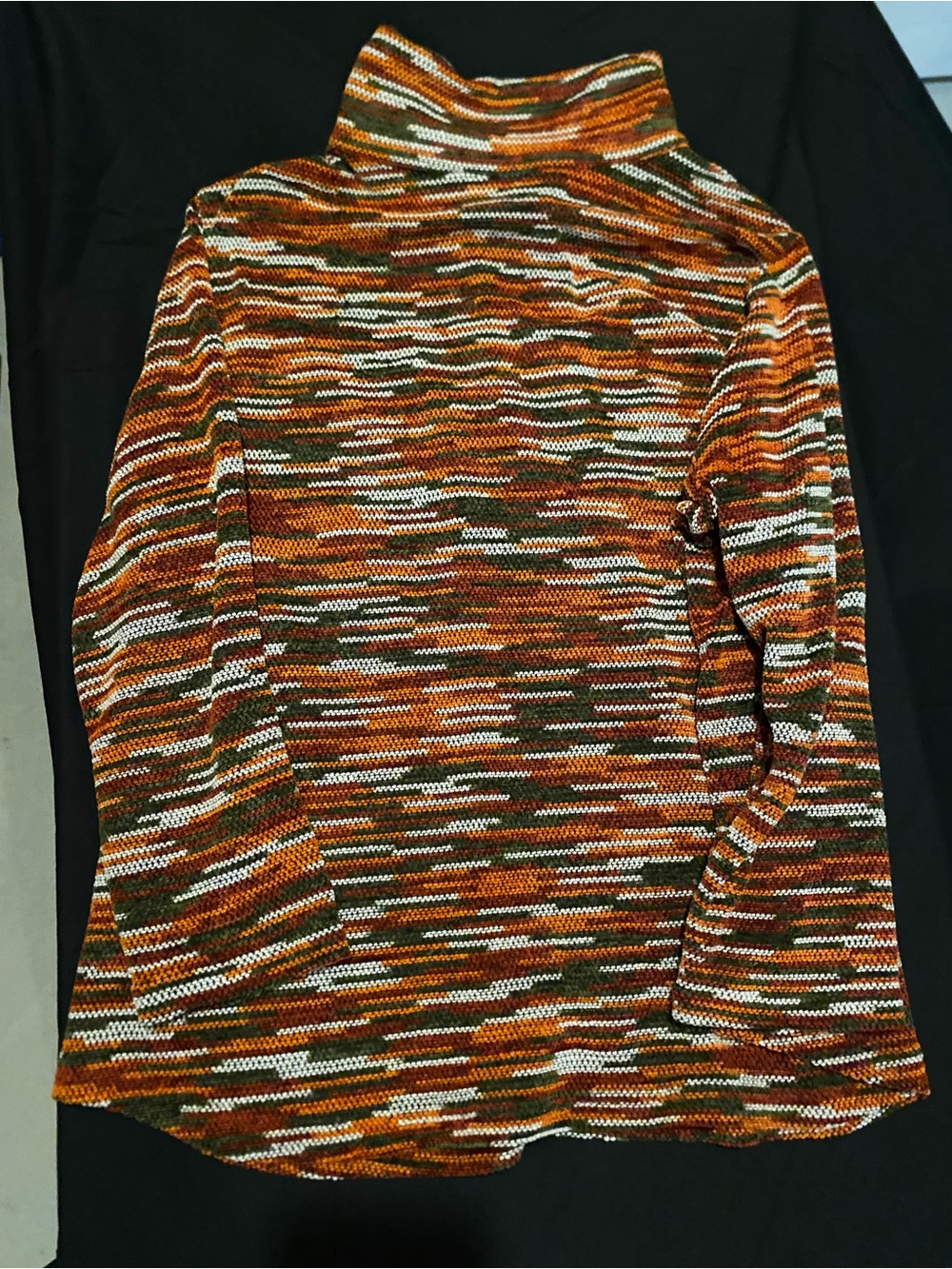 Ruby Rd. Multicolor Striped Turtleneck Sweater - Rust & Olive - Picture 3 of 8